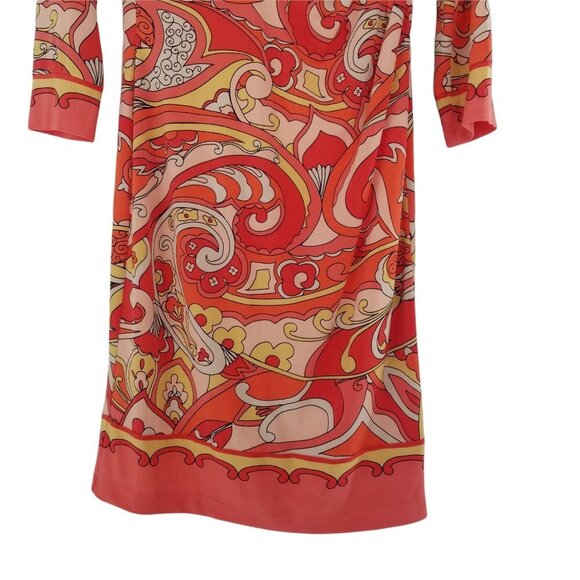 Donna Morgan Coral Pink Floral Sheath Dress Size 2 - Picture 4 of 7